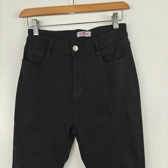 Buddy Love Kyla Feather Trim Ankle Pants - Black Size 27 Women's - Picture 10 of 15